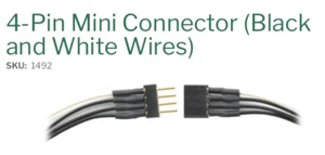 Sistemas de control de tren TCS 1492 4 PIN DCC mini conector cables negro/blanco - Imagen 1 de 1