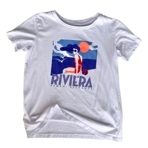 Armani Exchange - Riviera Graphic T-Shirt White Beach Scene Print - Small - Picture 1 of 9