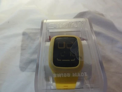 Estuche/correa de silicona para reloj digital Swatch Touch, amarillo NOS Foto 1 de 3