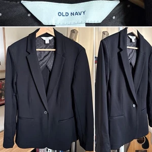 Chaqueta Blazer Traje Old Navy Para Mujer Negra Un Botón Forrado Talla L - Imagen 1 de 8