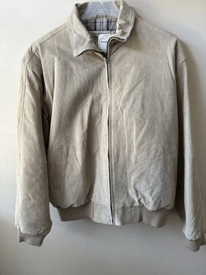 Vintage St John's Bay Men's Leather Jacket XL Beige Lined Detroit Workwear 90s - Image 1 of 4