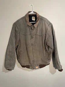 Vintage Carhartt Santa Fe Brown Jacket Size XL Tall Quilted Distressed J14CHT - Picture 1 of 17