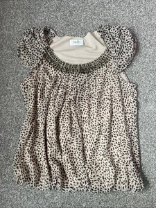 Ladies Animal Print Blouse With Sequin Detail By Wallis Size Small/8 Petite - Picture 1 of 4