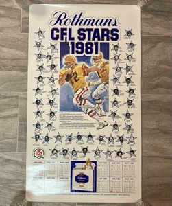 VINTAGE 1981-82 CFL CANADIAN FOOTBALL ALL STAR TEAM POSTER CALENDAR 32”x18.5 - Picture 1 of 4
