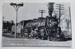 1930 RPPC Maine Central Locomotive #701 4-6-4, G Anderson Collection, Train - Picture 1 of 2
