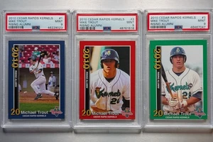 Michael Mike Trout 2010 Cedar Rapids Kernals Rising Alumni #1, 2 & 3 - PSA 9 Lot - Picture 1 of 3