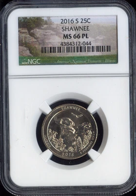 2016 S SHAWNEE QUARTER NGC MS66 PL  . - Image 1 of 2