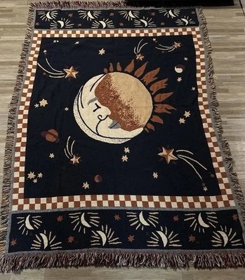 Manta Tapiz Estrellas Sol Luna Celestial De Colección Excelente Estado Foto 1 de 4