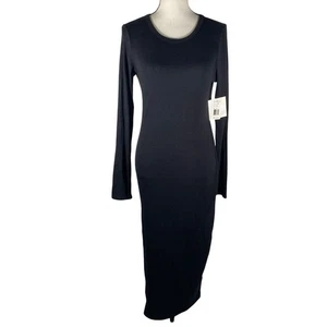 Beyond Yoga Neu mit Etikett Day to Night Langarm geripptes Midikleid neutral schwarz Gr. M - Bild 1 von 11