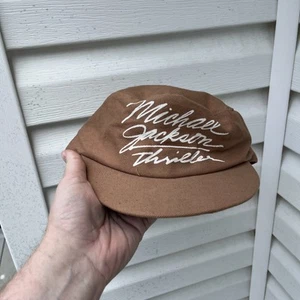 Vintage 80s MICHAEL JACKSON Thriller Concert Painters Snapback Hat Cap Brown - Picture 1 of 9