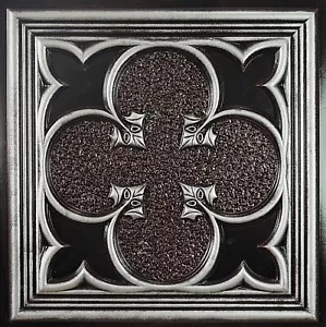 Embellished Tin Ceiling Tile Aged Ceiling Panel PL35 Traditional silver 10Pcs - Picture 1 of 24