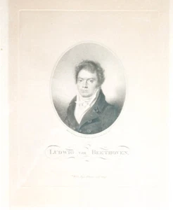 c1910 Ludwig van Beethoven Portrait-Stich wohl Heliogravüre Höfel Letronne - Bild 1 von 1