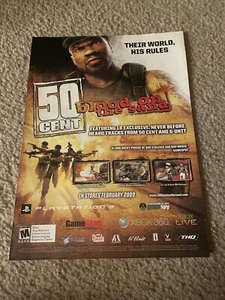 Vintage 2009 50 Cent Blood on the Sand Xbox 360 Live Videospiel Printwerbung - Bild 1 von 1