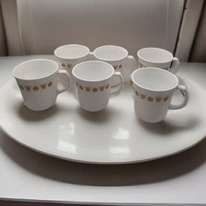 6 Corning MCM Gold Butterfly Coffee Tea Cup Grannycore Cottagecore - Picture 1 of 4