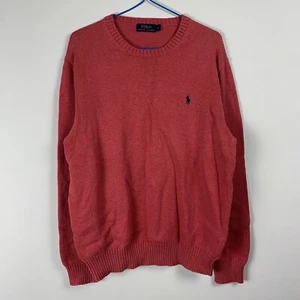 Polo Ralph Lauren Rundhalsausschnitt Pullover Herren Large Rosa Baumwolle Brustlogo - Bild 1 von 5