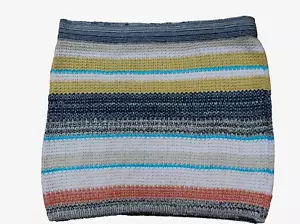 GODDIS Knit Short Mini Skirt Multicolor Hippie Boho Retro - Sz S/M - Picture 1 of 2