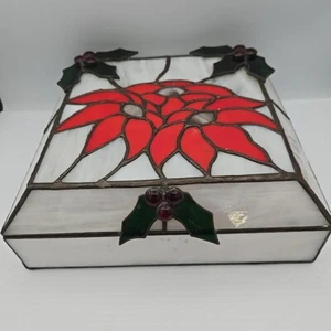 Bleiglas Schmuckkästchen mit Klappbar und Weihnachtsstern - Bild 1 von 12