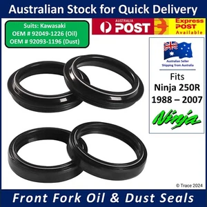 Front Fork Oil / Dust Seal Kit - 92049-1226 / 92093-1196 for Kawasaki Ninja 250R - Picture 1 of 4
