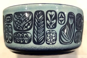 Mid-Century Modern Signed Lapis Israel Ceramic Mug Soup Bowl Cup Pottery Blue - Picture 1 of 6