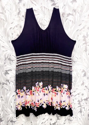 3X AMERICAN RAG CIE STRETCH KNIT ELASTIC EMPIRE WAIST FIT & FLARE DRESS NEW - Image 1 of 4