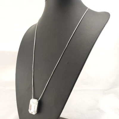 ⭐ Swarovski Halskette Collier Anhänger Strass Stein Kette Perle Silber 145 ⭐ - Bild 1 von 4