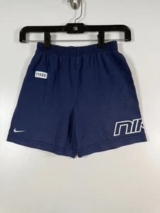 Vtg Nike Kids Boys Active Athletic Swoosh Gym Running Shorts Blue Sz 7 10x4 - Picture 1 of 13