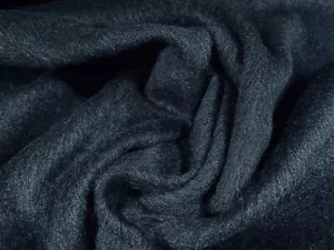 Wool Blend Heavyweight Bearskin Fur Fabric, Per Metre - Plain - Petrol Blue - Picture 1 of 3