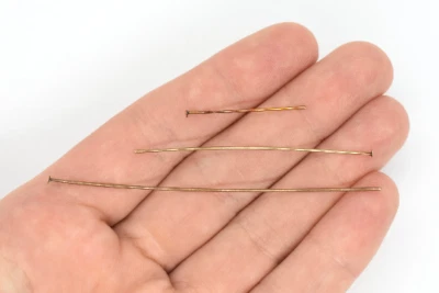 Alfileres de cabeza antiguos enchapados en cobre, hallazgos para hacer joyas, 1, 2 y 2,5 pulgadas Foto 1 de 2