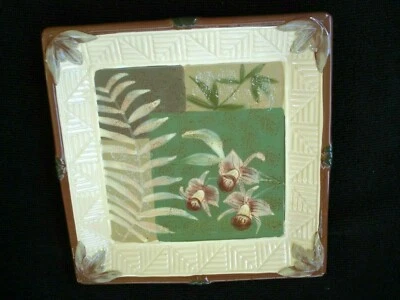 Flores de helecho placa cuadrada Pamela Gladding 9" certificadas International NUEVO Foto 1 de 4