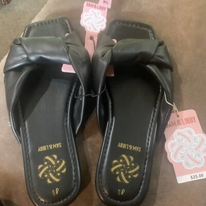 Sam & Libby Tallulah Black Slides Sandals Size 8 1/2 Black - Picture 1 of 3