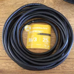 Southwire Seoprene AWG 16/3C SJE00W 300V 105*C Power Cable Cord Black 25ft - Picture 1 of 3