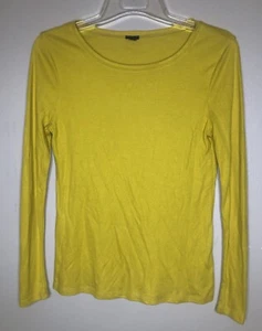J. Camiseta Crew Pequeña Amarillo Mostaza Manga Larga Súper Suave Elástica Cuello Redondo - Imagen 1 de 5