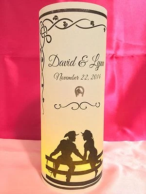 10 Personalized Country Western Vellum Wedding Luminaries Centerpieces Decor #2 - Image 1 of 4