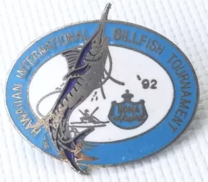 1992 Hawaiian International Billfish Tournament Fishing Pin Kona - Picture 1 of 5
