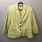 Per Una Blazer Womens UK 16 Lime Yellow Linen Occasion Wedding Summer Jacket