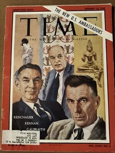Time Magazine January 12, 1962 . Reischauer Kennan Galbraith - Picture 1 of 3