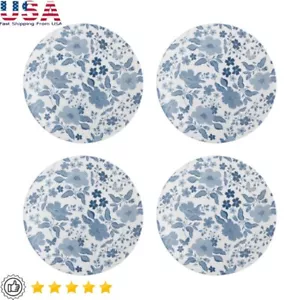 4-Piece Vitrelle Salad Plates Set Dishwasher Microwave Oven Safe Floral Print US - Picture 1 of 7
