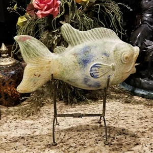 Vintage Pottery Fish Sculpture 17" Long - Picture 1 of 9