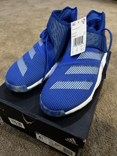 Scarpe da basket Adidas Harden BE 3 taglia 6 5Y ragazzo blu casual nuove con scatola EF3603