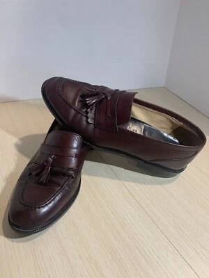 Stanley Blacker Dress Shoes Sz 9 M Mens Burgundy Tassels Loafers Leather 051279 - Image 1 of 4