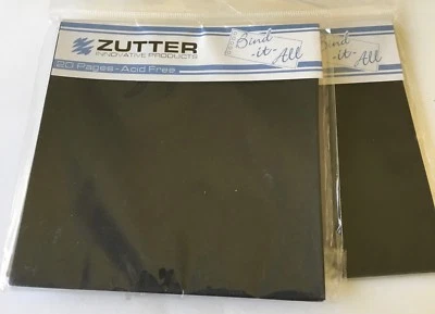 Zutter Bind-It-All - 20 Precut Black 4” Sq. pages each - 2 sets  - NEW - Image 1 of 2