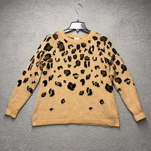 Isabel Maternity Sweater Women Small Brown Leopard Print Casual Stretch Pullover - Picture 1 of 12