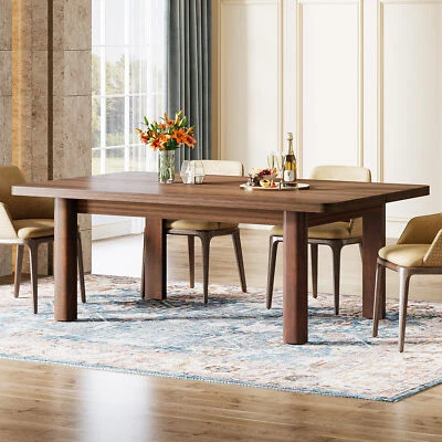 Tribesigns 63" Farmhouse Wood Dining Table Large Dinner Kitchen Table for 4 to 6 - Image 1 of 4