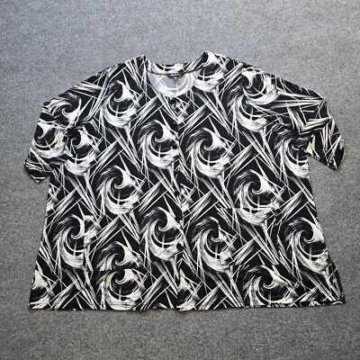 Ulla попкен Топ женщин размер 32 черный Artsy абстрактный эластичной 3/4 рукав повседневный - Изображение 1 из 4