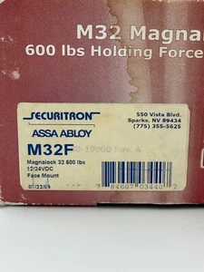 Securitron 12VDC 300mA ASSA ABLOY M32F Maglock Kit w/Armature Plate & Hardware - Picture 1 of 24