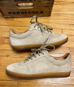 Mens Size 42 Brunello Cucinelli Suede Neutrals Leather Italy Shoes Sneakers - Picture 1 of 12
