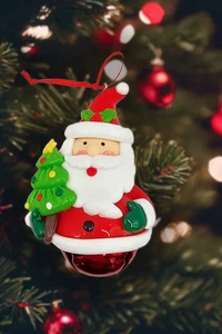 Christmas Ornament - Glossy Gingerbread Santa. Wizardi Festive Decoration F07... - Picture 1 of 3