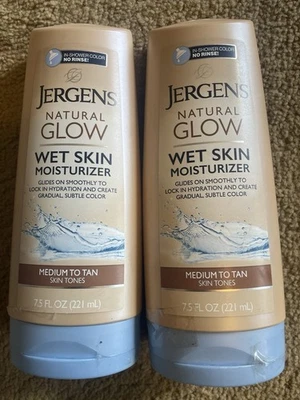 Jergens Natural Glow Shower Lotion Self Tanner for Medium to Deep Skin Tone Qty2 - Image 1 of 2