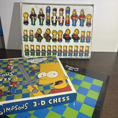 Excellent Condition COMPLETE vintage The Simpsons 3D Chess Set Board Game 1991 - Image 1 of 4