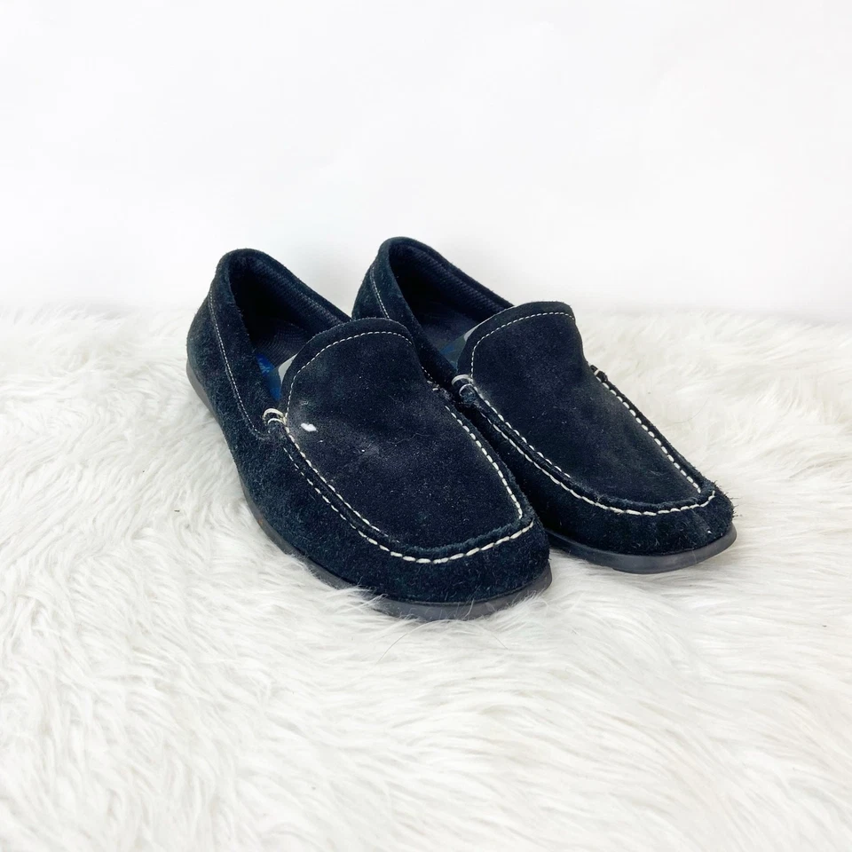 Keds 10 Mujer Negro Gamuza Goma Sin Cordones Mocasines de Conducción Zapatos Planos Foto 1 de 4